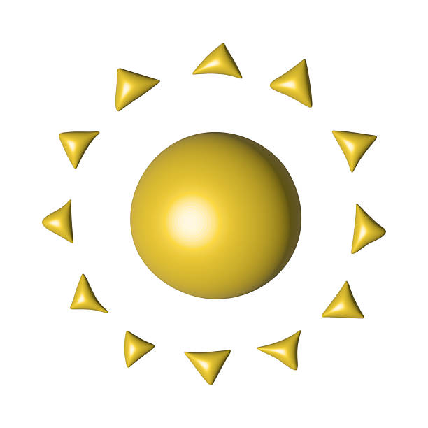 3d abstract sun symbol Summer clipart Single element for design