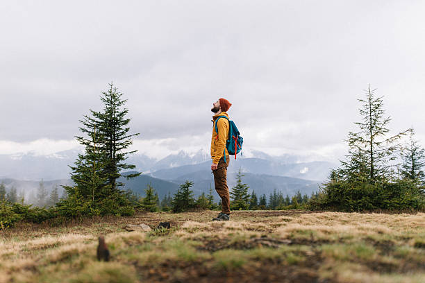 istock Man enjoy the nature in the mountains 2216066107