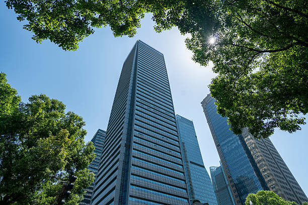 istock Looking up at the skyscrapers in the financial district 2216070899