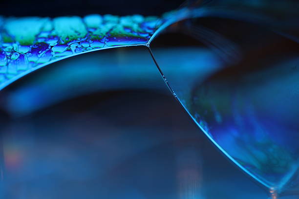 istock Water structure in close up, glossy connection lines, geometric background 2216075231