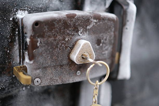 Macrophotography of a padlock.
