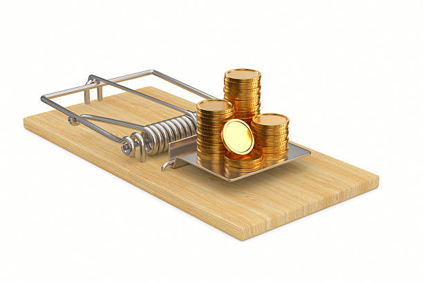 istock mousetrap and money on white background. Isolated 3d illustration 2216079271
