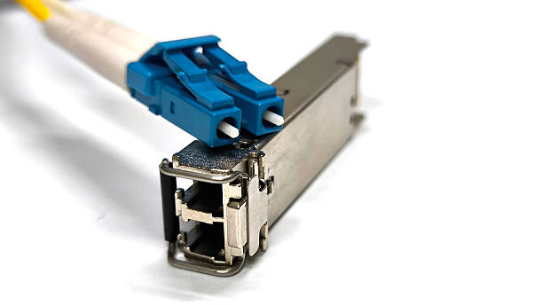 istock Fiber optic network connection. Signal transmission equipment. 2216083340