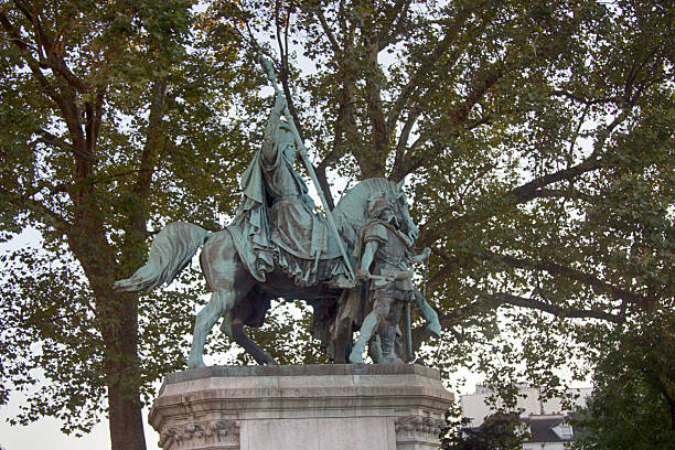 Paris, France. The monument to Karl the great (Charlemagne) on the square of John Paul II, equestrian statue