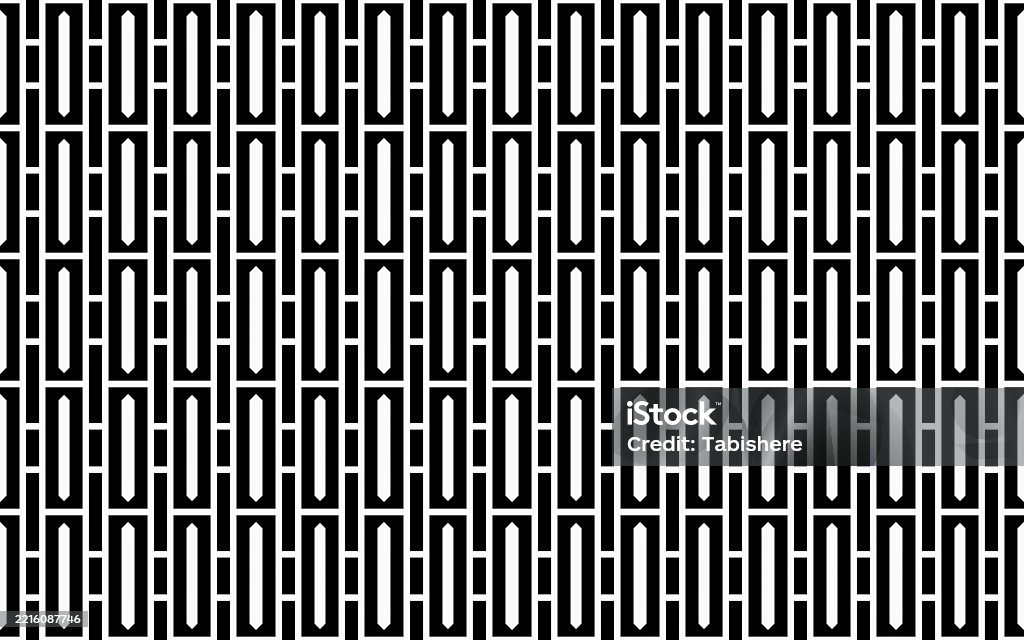 Repetitive Pattern Modern Design A Repetitive Geometric Pattern Displays Elongated Shapes In Black And ...