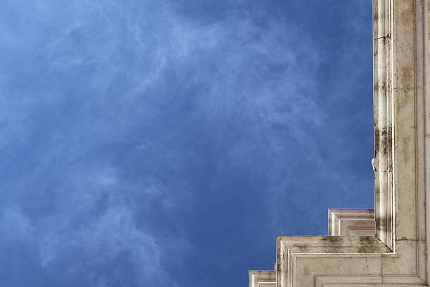 A vertical view of the Arco da Rua Augusta in Lisbon, Portugal.