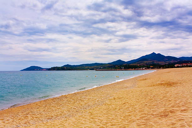 Empty beach in springtime. Argeles-sur-Mer, France