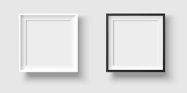 istock modern squarish picture and photo frames in white and black, with passepartout and shadow 2216097951