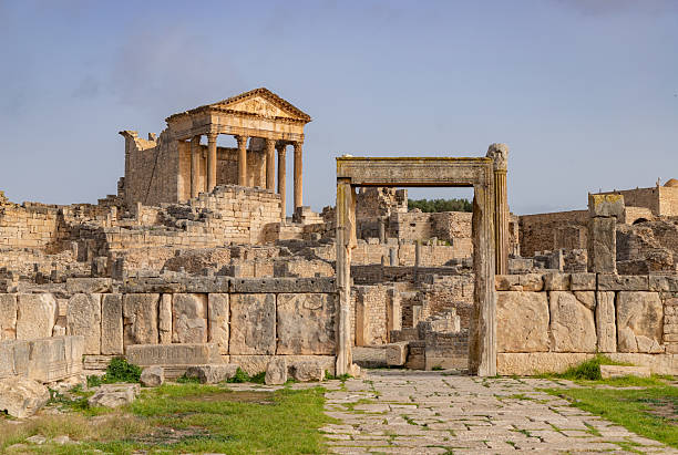 istock Dougga Archaeological Site - Dar El Echab and Capitol Temples 2216098895