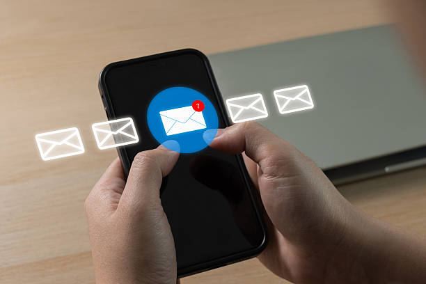 istock Chat Message. business man hand using mobile smartphone send mail message, contact us, cybersecurity, digital marketing, new email notification, business finance, internet network technology concept 2216099053