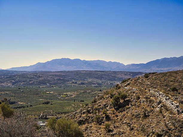 istock Landscape with White Mountains in Crete seen from a long distance 2216100041