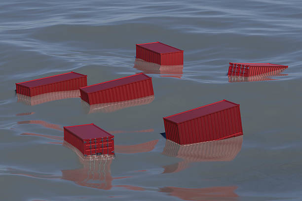 istock A pile of red boxes floating in the water 2216107275