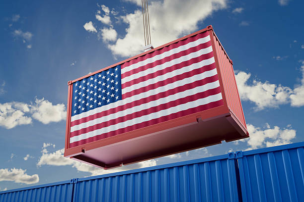 istock A red and white American flag is being lifted by a crane 2216107590