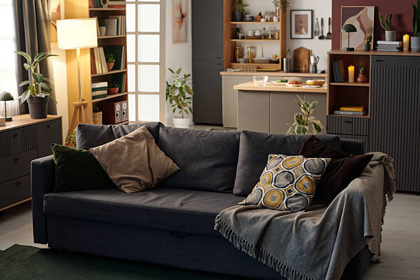 istock Cozy Living Room with Modern Kitchen Background 2216120773