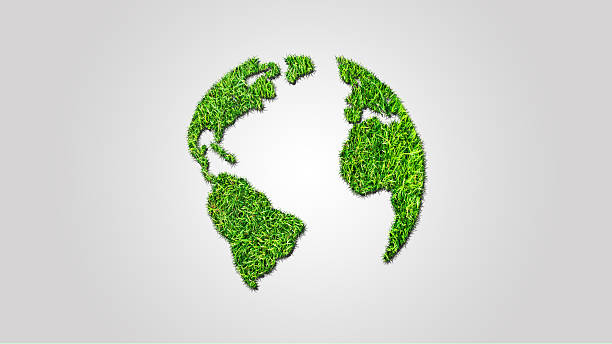 istock World globe shape of green grass isolated on white background 2216120882