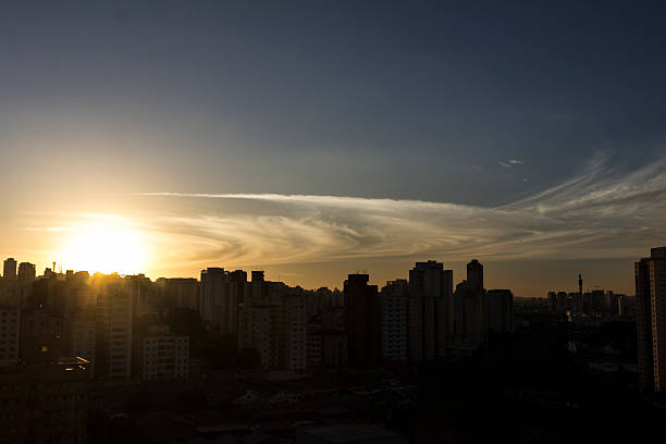 istock Sunset skyline in a city 2216127135