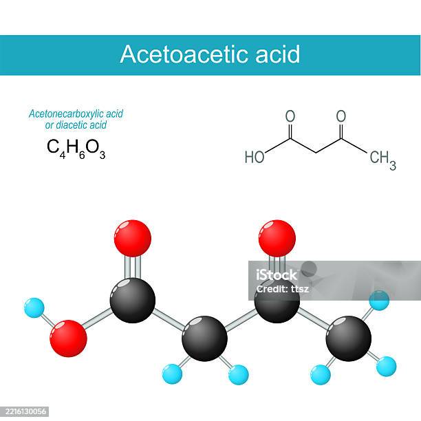 Aceto Structure Acetoacetic Acid Molecule Molecular Chemical Structural Formula Stock ...