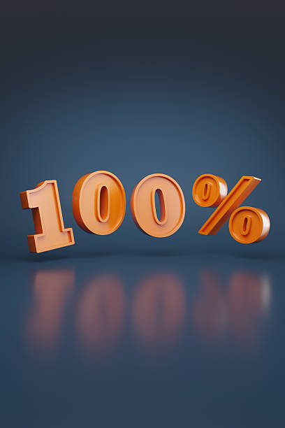 istock 100 percent in three dimensions. 3D illustration. 2216132997