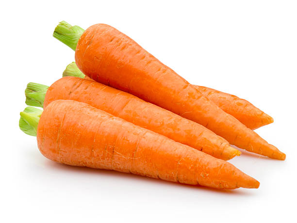 istock Fresh carrots vegetable isolated on white background 2216133455
