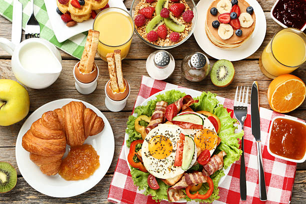 istock Tasty breakfast on wooden table 2216136236