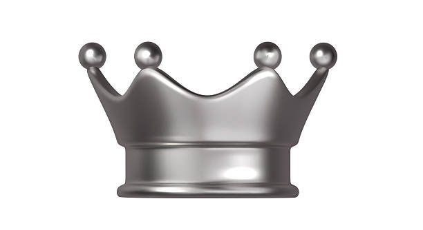 istock Silver crown 3d realistic. Metallic crown isolated design template. Symbol of royal power, victory or luxury 2216137889