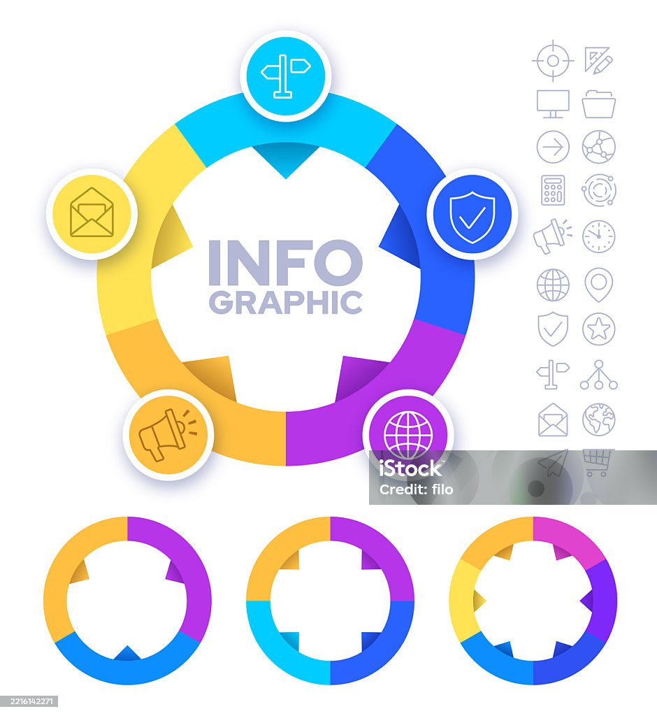 Subject Comp Arrows Infographic Arrow Merge Subject Design Element Concept Stock ...