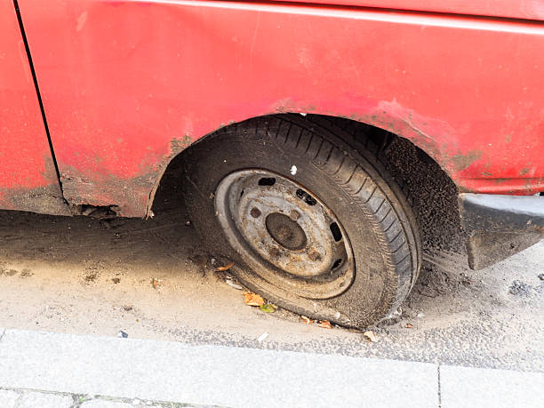 istock Old Traband car parked by the roadside 2216146117