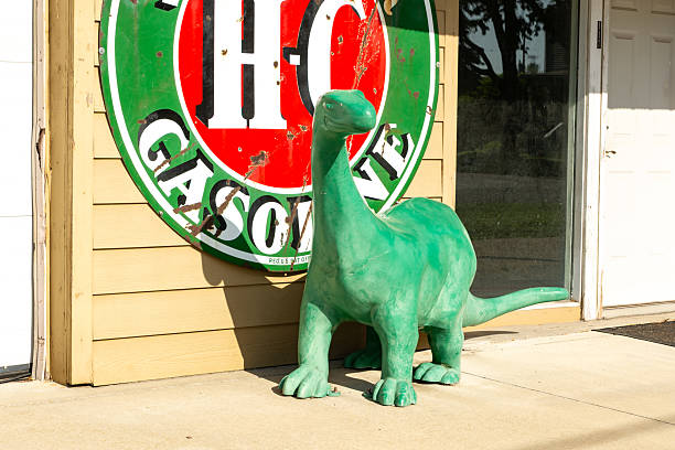 Drumheller, Canada- November 2019: The World's Largest Dinosaur, in Drumheller. Drumheller is known for its (dinosaur) fossils. The Royal Tyrrell Museum of Palaeontology museum is also located here, and hosts Canada's largest collection of dinosaur fossils. Picture taken in early winter 2019.