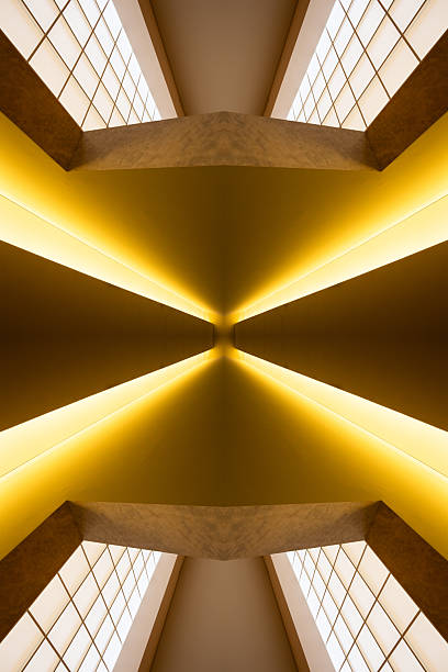istock Mirrored Yellow Room, Abstract Background, Portugal. 2216150188