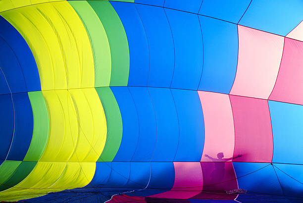 Blurred People Against Hot-Air Balloon