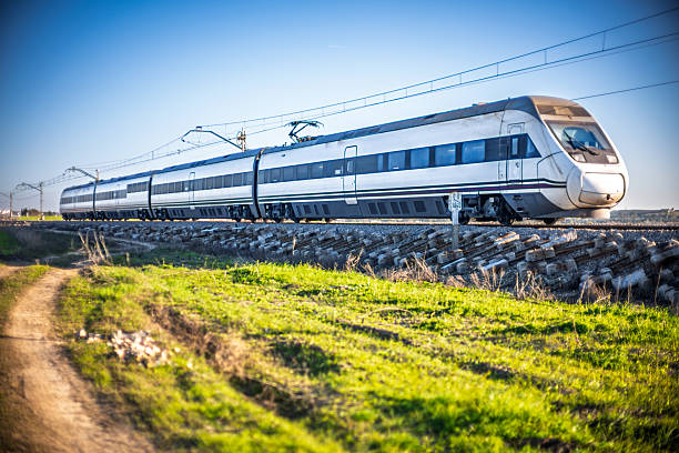 istock Electric train journeys through Seville's countryside 2216155802