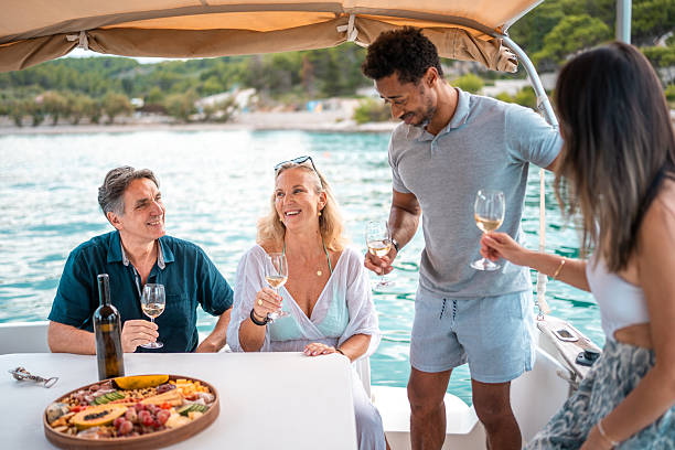 istock Diverse Friends Enjoying Wine on a Boat 2216163328