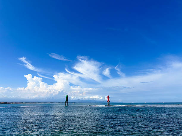 Channel markers at Sanur Harbour, Bali