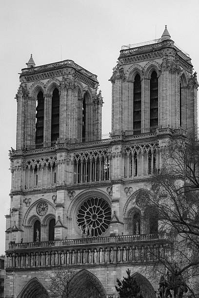 istock NotreDam Cathedral Basicllica exterior black and white image taken on New Years Day 2020vin Paris France 2216173569