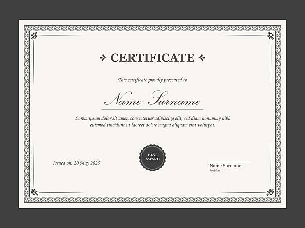 istock Retro certificate of appreciation template. Multipurpose certificate design with vintage ornament. 2216180125