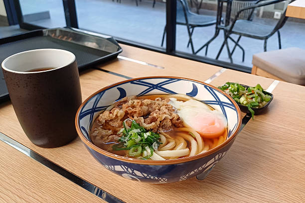 Udon Noodles with beef slice and curry sauce, japanese food