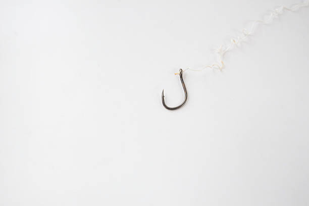fishing hook isolated on white background with copy space