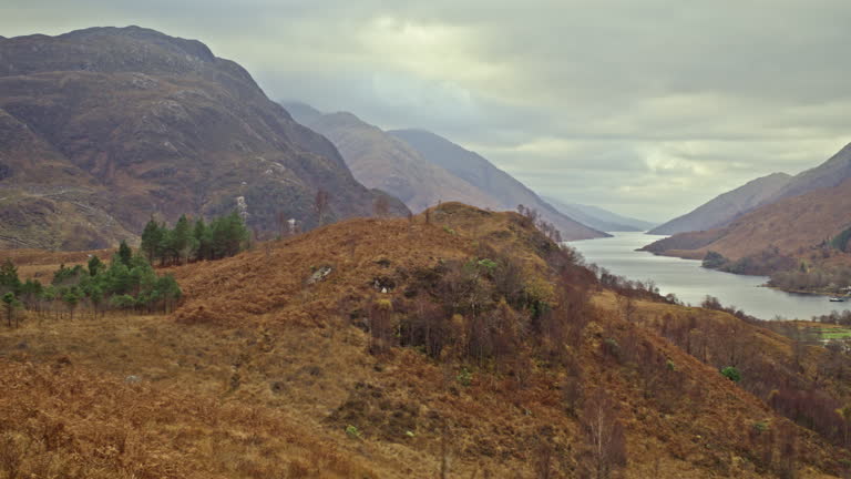 Pan across to Glenfinnan, West Highlands, Scotland
