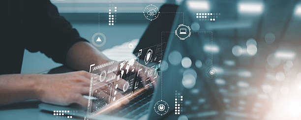 istock Biometric cyber security system with fingerprint scan, AI-powered face recognition, and encrypted network authentication for banking, fintech, and modern computing industries 2216189636