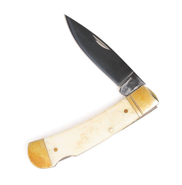 istock Pocket knife style vintage classic on white background 2216189816
