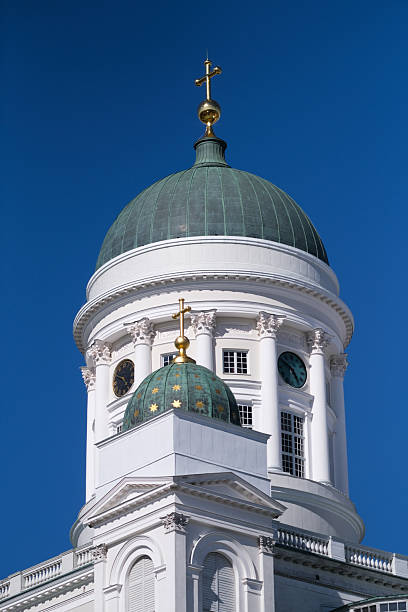 Tower of the Helsinki Cathedral on a sunny day