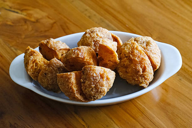 Bakso Goreng or fried meatballs, deep fried homemade snack