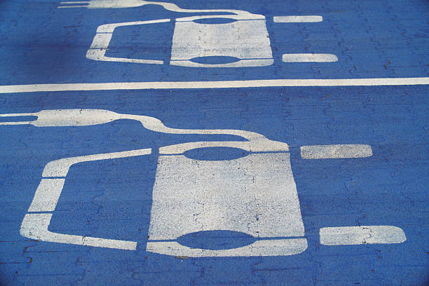 Parking lines in the parking lot for a large family. Parking with a family sign.