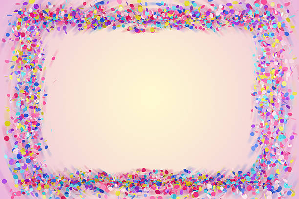 Colorful paper scraps dancing in the air background