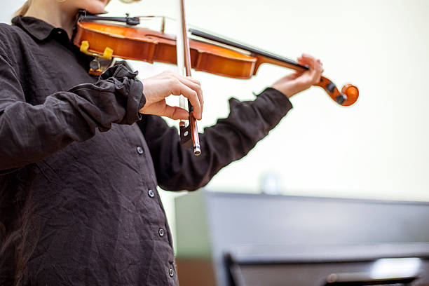 istock hand of a young violinist holding a bow while playing the violin. correct hand position. 2216214819