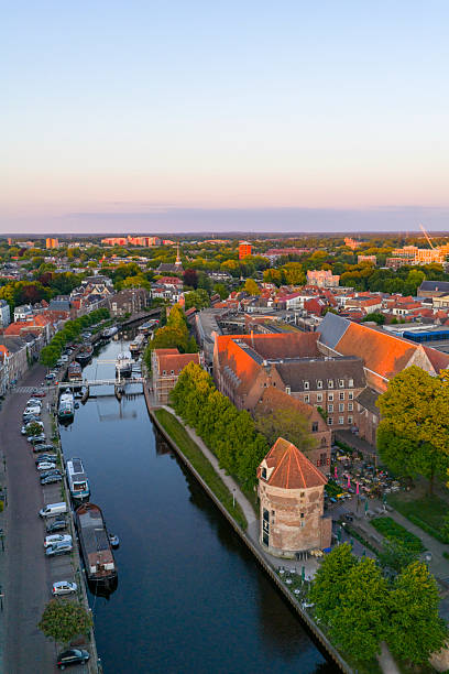 istock Zwolle downtown district aerial view during a  springtime sunset 2216223843