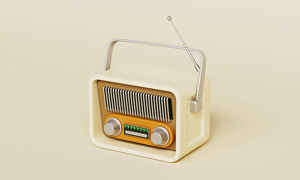 istock Retro Portable Radio Icon. 3D Rendering. 2216225422