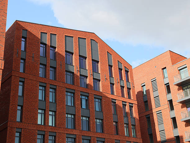 istock Contemporary Modern Red Brick Architectural Design Featuring in an Urban Setting and Landscape 2216233528