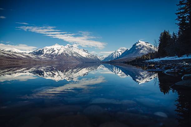 istock Snow-capped mountains reflecting on lake 2216246237