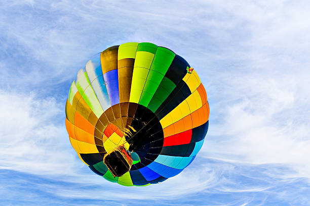 istock Hot air balloon flight over blue sky 2216249594